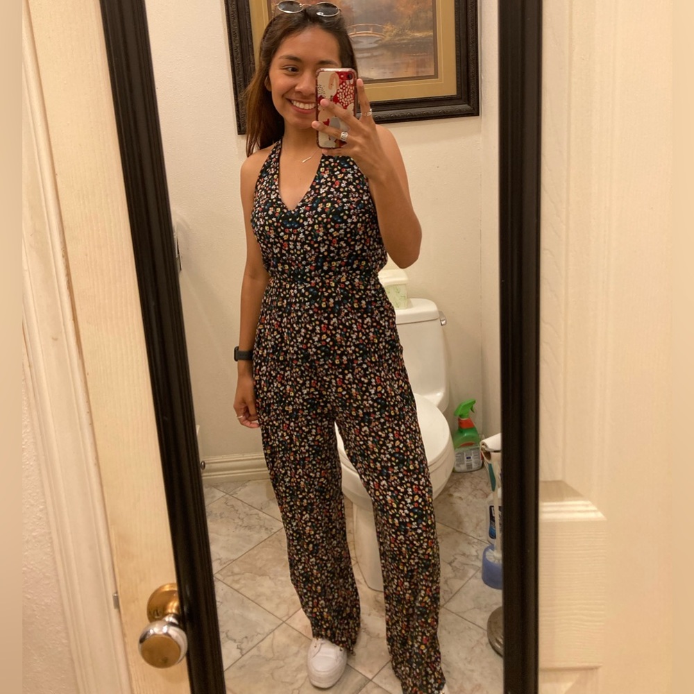 Size Small. Flowery jump suit